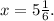 x=5\frac{1}{6}.