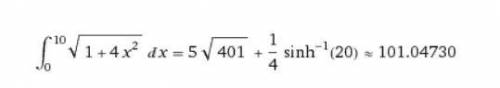 Найдите длину параболы y=x*x на интервале x[0,10]​