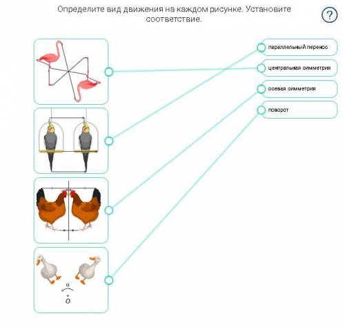 Определите вид движения на каждом рисунке.