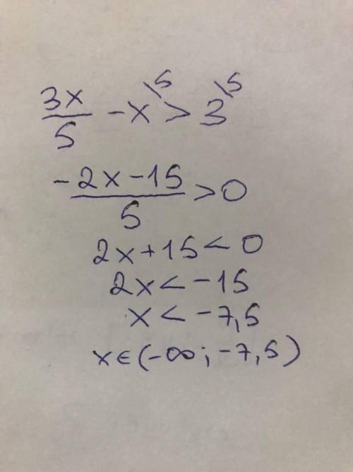 Решите неравенство 3x/5-x>3