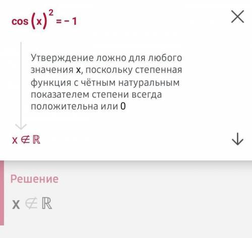 Почему cos^2(в квадрате) x= -1 не имеет решений ?