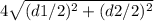 4 \sqrt{(d1/2)^{2} + (d2/2)^{2} }