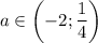 a \in \left(-2;\dfrac{1}{4}\right)