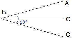 BO — биссектриса угла ABC, ∢CBO=13°. Вычисли ∢ ABC. ∢ ABC = °.