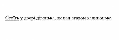 Підкреслити головні і другорядні члени речення Стоїть у дворі дівонька як над ставом калинонька