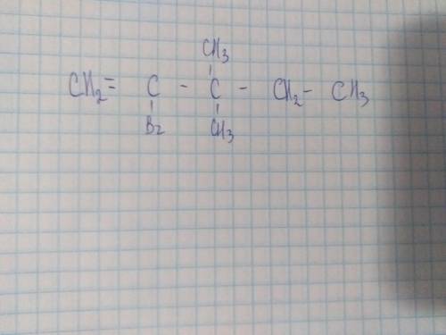 Подскажите структурную формулу 2-бром-3,3-диметилпентен-1