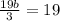 \frac{19b}{3} = 19