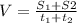 V=\frac{S_{1}+S{2}}{t_{1}+t_{2}}