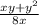 \frac{xy+y^{2} }{8x}