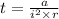 t = \frac{a}{i {}^{2} \times r }