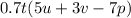 0.7t(5u + 3v - 7p)