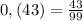 0,(43)=\frac{43}{99}