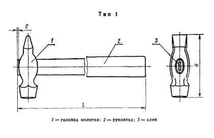 Выполнить чертёж молотка в М 1:1.