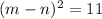 (m-n)^2 = 11