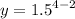 y = {1.5}^{4 - 2}