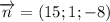 \overrightarrow{n}=(15;1;-8)