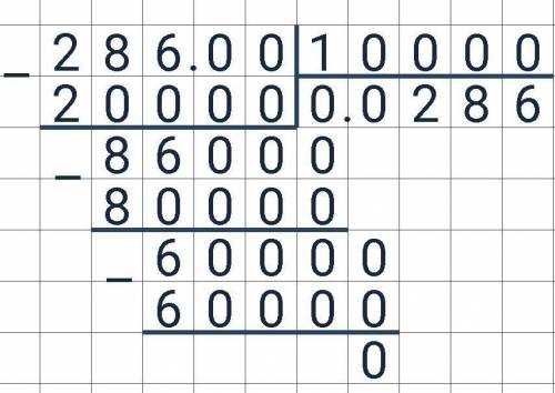 2,86 разделить на 100 столбиком