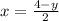 x=\frac{4-y}{2}