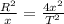 \frac{R^{2} }{x} = \frac{4x^{2} }{T^{2} }