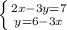 \left \{ {{2x-3y=7} \atop {y=6-3x}} \right.