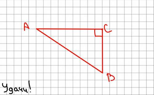 Начертите треугольник АСВ так, чтобы его угол С был прямы
