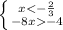 \left \{{{x -4}} \right.