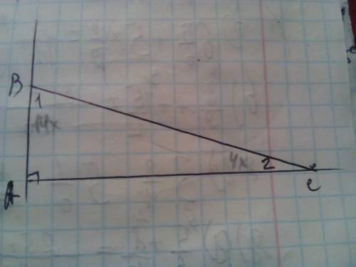 Два острых угла прямоугольного треугольника относятся как 4:14 найти углы треугольника напишите подр