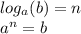 log_{a}(b) = n \\ {a}^{n} = b