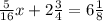 \frac{5}{16} x + 2\frac{3}{4} = 6 \frac{1}{8}