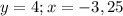 y=4; x=-3,25