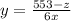 y=\frac{553-z}{6x}