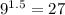 {9}^{1.5} = 27