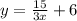 y=\frac{15}{3x} +6