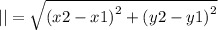 |АВ| = \sqrt{ {(x2 - x1)}^{2} + ( {y2 - y1)}^{2} }