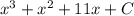 x^{3}+x^{2}+11x+C