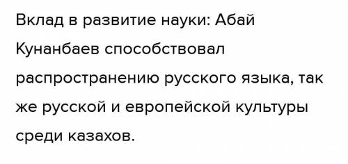 Назовите вклад в развитие науки А Кунанбаева​