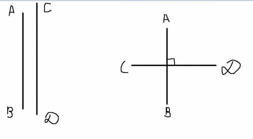 Начертите две прямые AB и CD перпендикулярно паралельно​