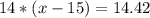 14*(x-15) =14.42