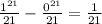 \frac{1^{21} }{21} - \frac{0^{21} }{21} = \frac{1}{21}