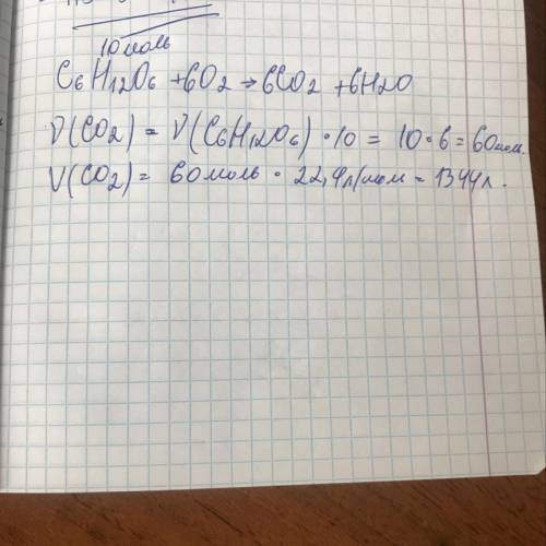 Який об'єм вуглекислого газу можна отримати під час спалювання 10 моль глюкози?