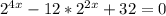 2^{4x}-12*2^{2x}+32=0