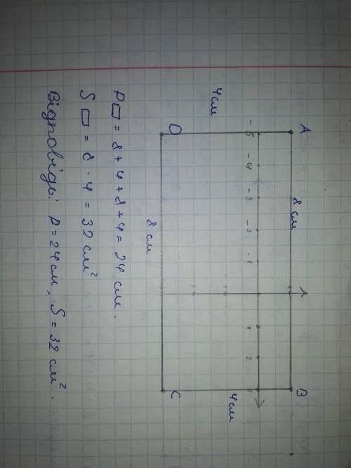 Дано координати трьох вершин прямокутника А(-5;1), В(3;1), С(3;-3).накреслити цей прямокутник.знайді