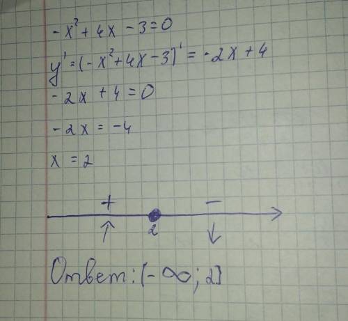 Знайти проміжки зромтання функції y= -x²+4x-3