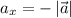 a_{x}=-\left|\vec{a}\right|