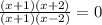 \frac{(x + 1)(x + 2)}{(x + 1)(x - 2)} = 0