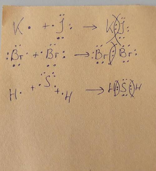 Составьте формулы соединений (электронные формулы), образованных следующими элементами: а) калием и