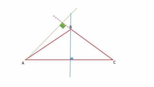 Постройте тупоугольный треугольник АВС, проведите из вершины В к противоположной стороне АС перпенди