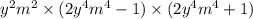 {y}^{2} {m}^{2} \times (2y {}^{4} m {}^{4} - 1)\times (2y {}^{4} m {}^{4} + 1)