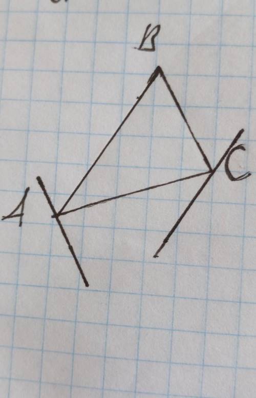 ОЧЕНЬ Постройте разносторонний треугольник ABC. Проведите через вершины А и С прямые,параллельные пр