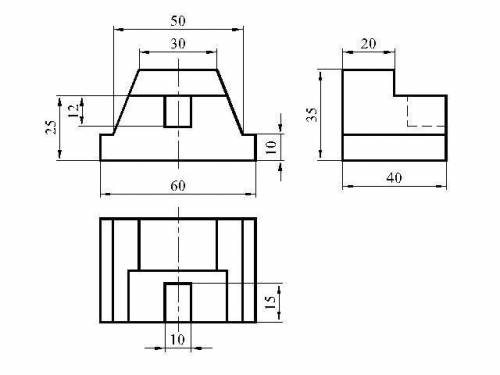 Надо начертить 3 вида. ​